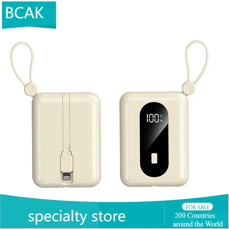 

New BCAK Features 120w Self-contained Cable, Super Fast Charging, Compact Portable Power Bank, 10,000mAh Mobile Power Supply.