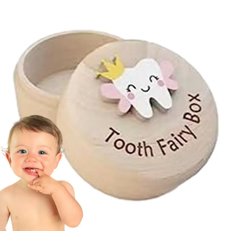 

Tooth Fairy Box Wooden Baby Memory Box For Tooth Dropped Tooth Keepsake Storage Box Cute Carved Box For Baby