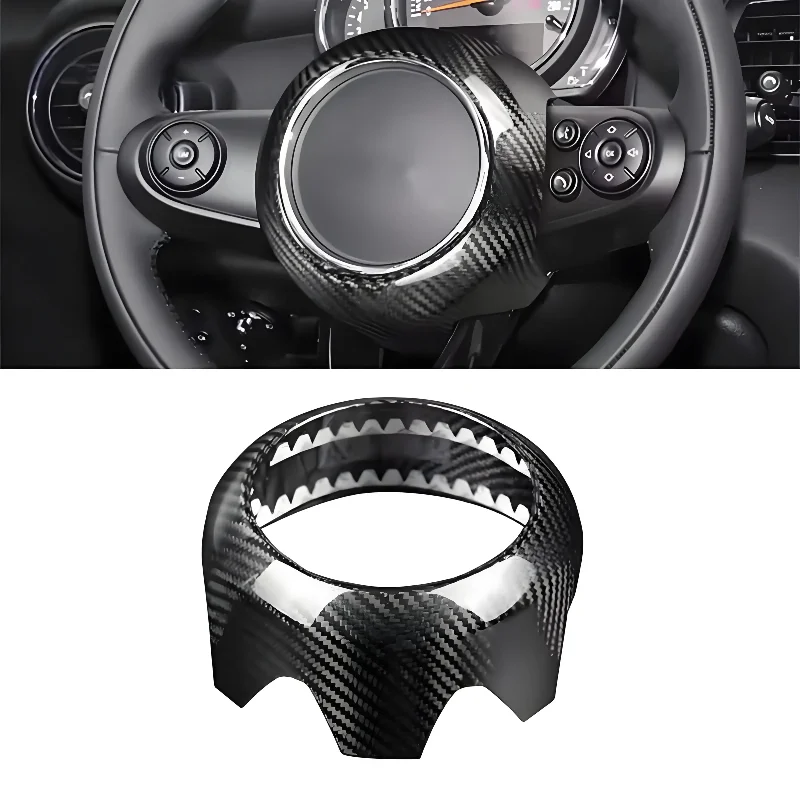 

Для BMW MINI Cooper F54 F55 F56 F57 F60 настоящая сухая крышка рулевого колеса из углеродного волокна, рамка, подушка безопасности, крышка, маркировка интерьера