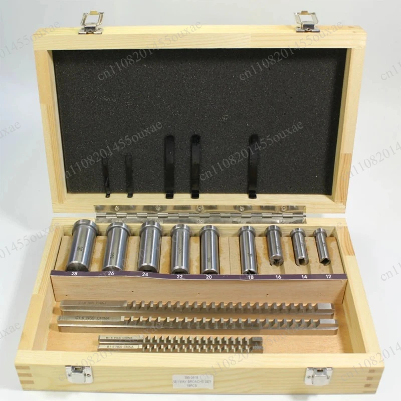 18Pcs HSS Metric Keyway Broach Set 4/5/6/8mm Keyway Cutting Broach 12-28mm Industrial Machining Tools