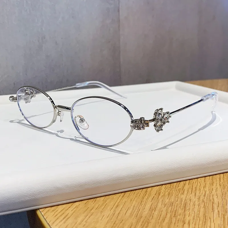 Korea Oval Anti-blue Light Glasses Frame Women Men Eyewear Cute Decorative Computer Glasses