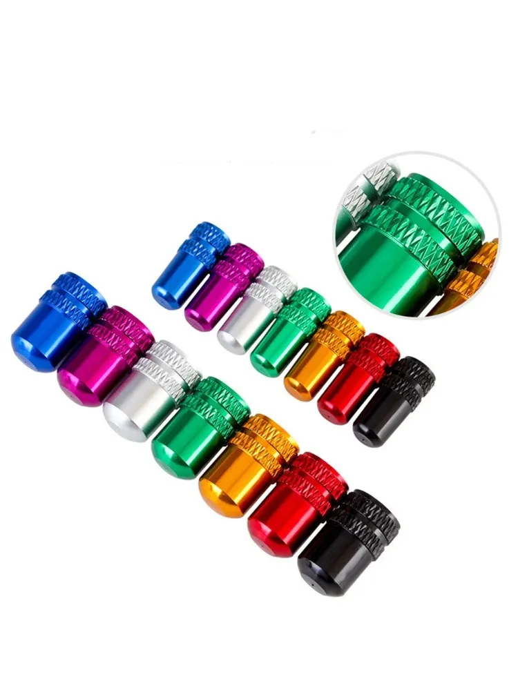 AliExpress 4PCS Road Bike Valve Covers Aluminum Alloy Presta Schrader Tire Air Caps Durable Cycling Accessories for Tubeless MTB Tires