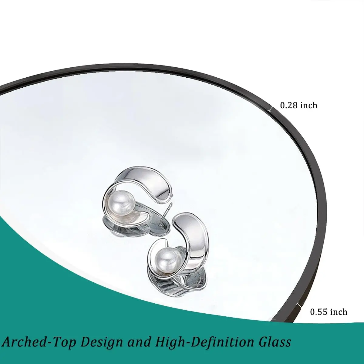 Eigentijdse vloerstaande gebogen spiegel over de volledige lengte, 65x22, moderne wandspiegels voor volledige lichaamsreflectie, stijlvol woondecoratie