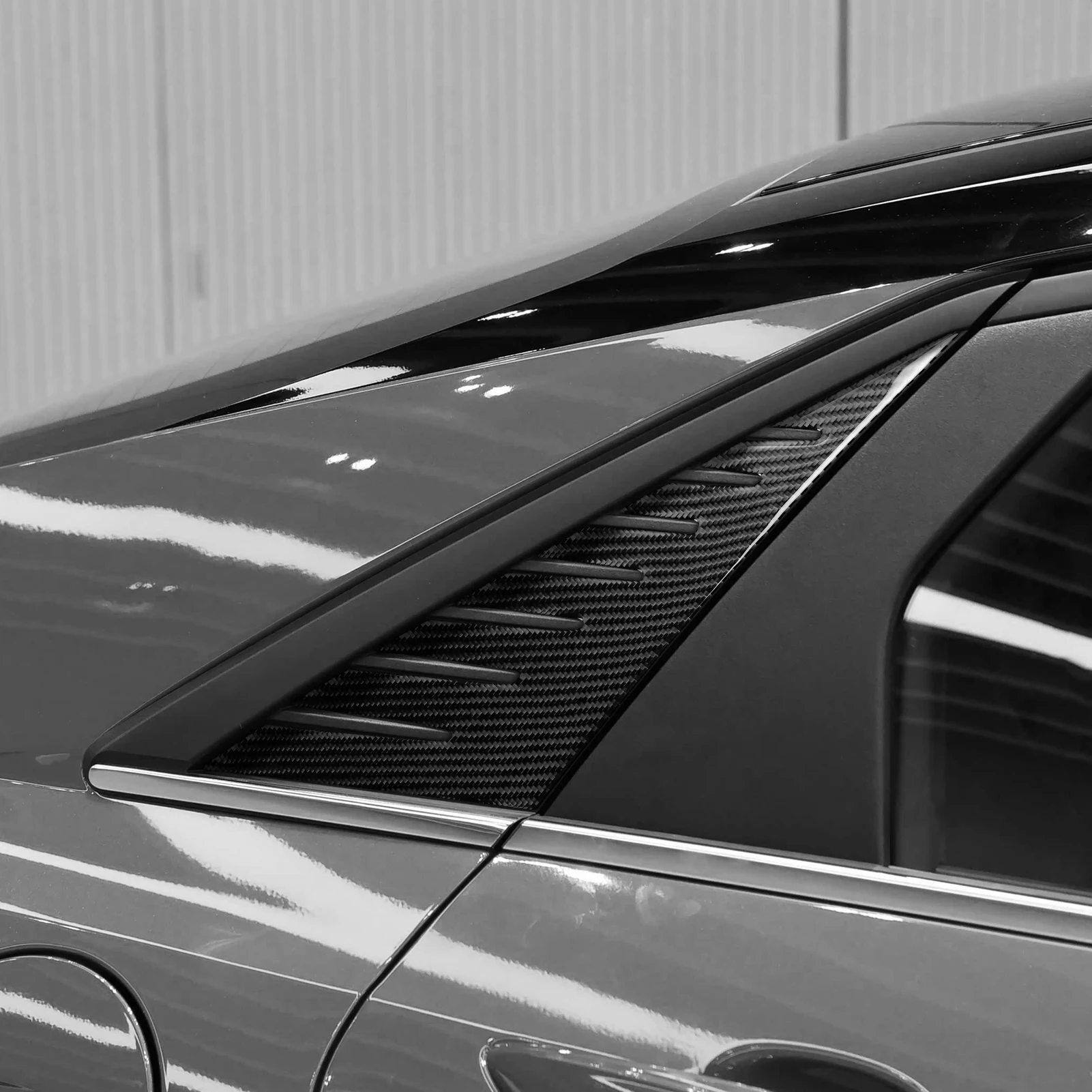 For Hyundai Elantra CN7 2021-2026 Carbon Fiber External Rear Door D-pillar Triangle Panel Cover Trim Car Accessories Sticker