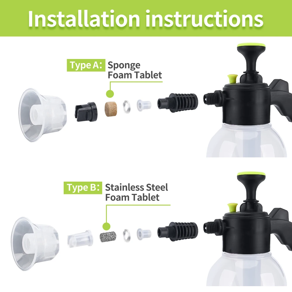 Pressure Atomizer Sprayer Pump Sprayer, Professional Spray Bottle 2L for Cleaning & Washing, for Home, Garden, Car Detailing - view 4