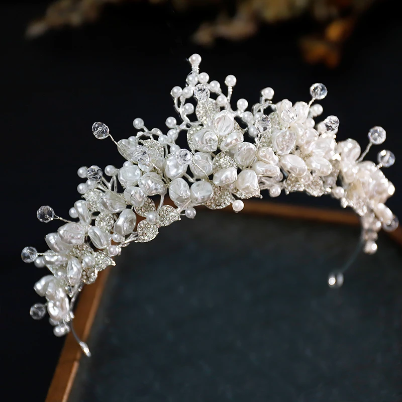 Beading Crystal Wedding Hair Accessories Bridal Crown Cake Decoration Princess Party Tiara The Queen's Crown Diadema Corona