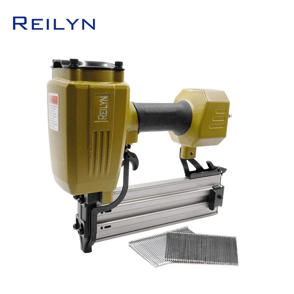 Reilyn ST64 Pneumatic Nail Gun Home Air Stapler Gravity Type Pneumatic Steel Nail Gun Concrete Nail Gun  Leg Length 18-64mm