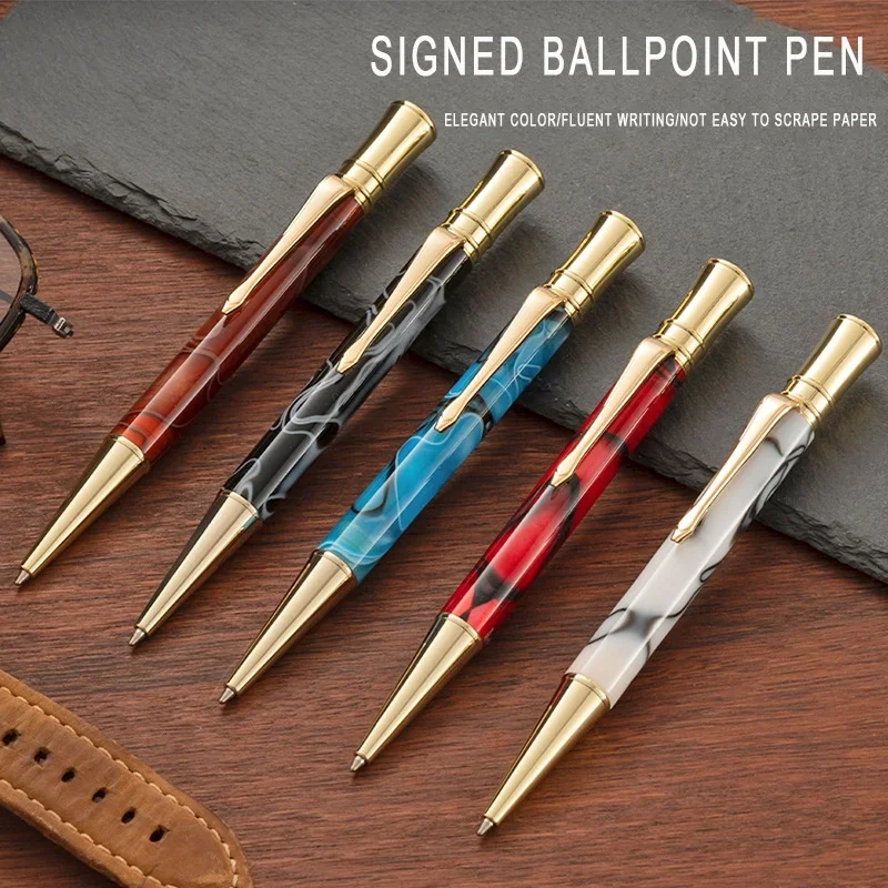 Creative rotational pen holder Diamond medium oil ballpoint pen high-grade metal business acrylic pen office stationery