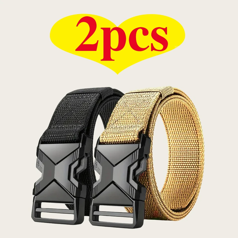 2er-Pack taktischer Herrengürtel für Outdoor-Sport und Freizeit; Gürtel mit Schnellverschluss und Schnalle; Schlussverkauf