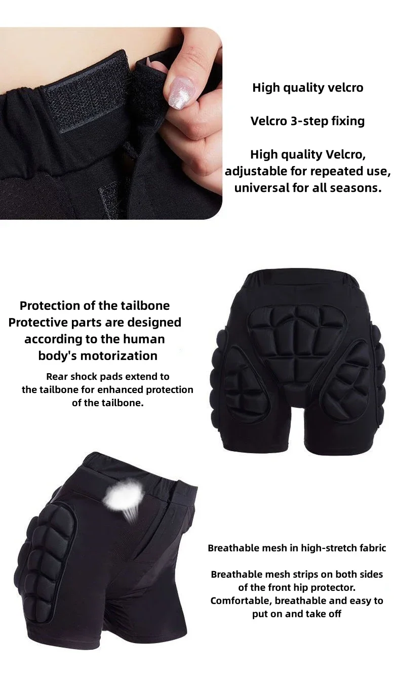 Picture 7: Children's Ski Hip Protector Pants Ice Scooter Sports Protective Gear with Knee Elbow Wrist Pads for Cycling Skating Women Men