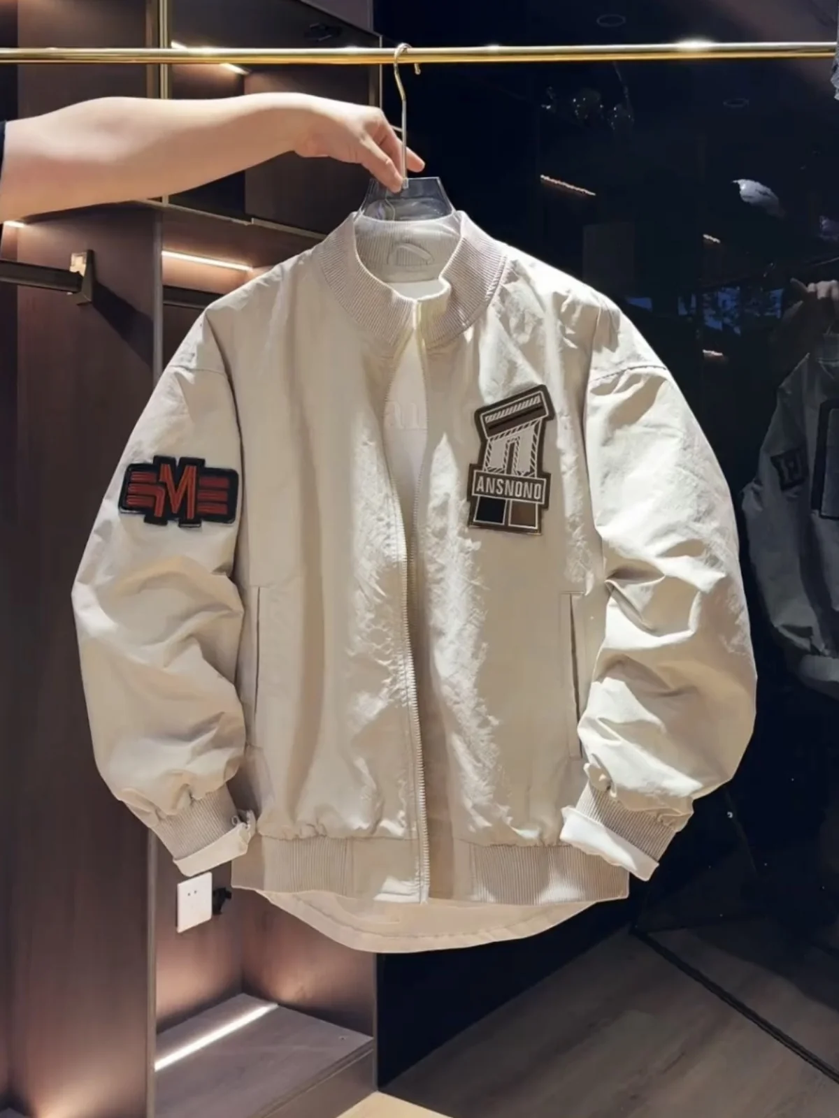 

Spring Autumn American Trendy Brand Jaet with Embroidered Letter Casual Stand Collar ex Baseball Outfit Coat