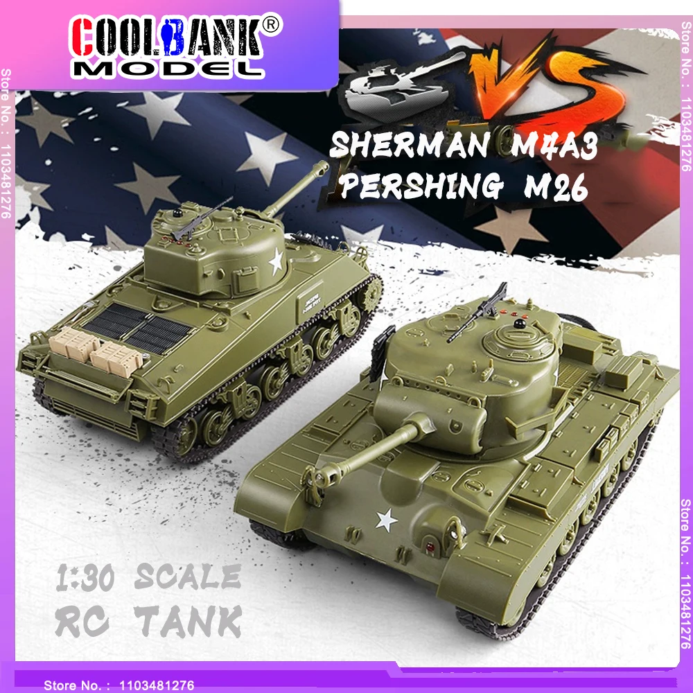 Henglong 3841-10 US Sherman M4A3 Pershing M26 Infrared Battle Tank Combat Fight RC Battling Panzer Remote Control Model tank car