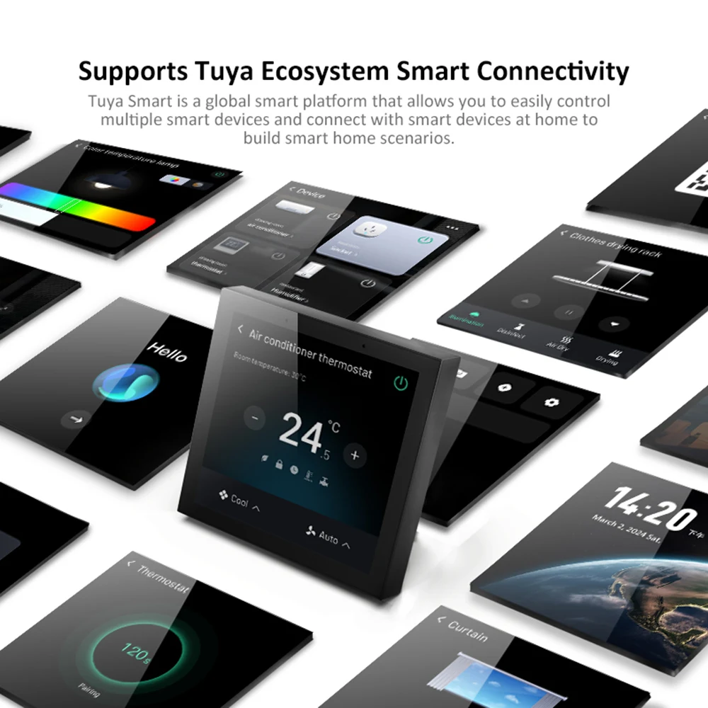 Zigbee Smart Control Panel Touch Screen Home Central Control For Floor Heating Central Air Conditioning Temperature Controller