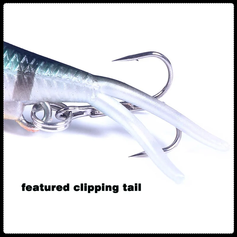 TAKEDO TK166 Weicher PVC-Köder VIB Metall-Jigkopf Fischköder für Barsch-Angeln mit Dreifachhaken, sinkender weicher Jig-Köder – Detail 8