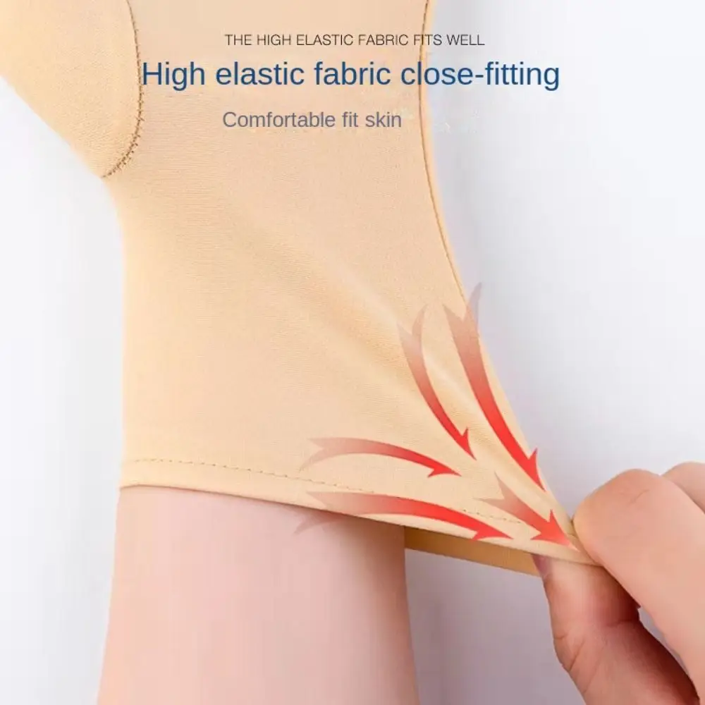 1 ペアスパンデックス女性日焼け防止手袋アイスシルクセミフィンガー薄型アイスシルク手袋日焼け防止無地