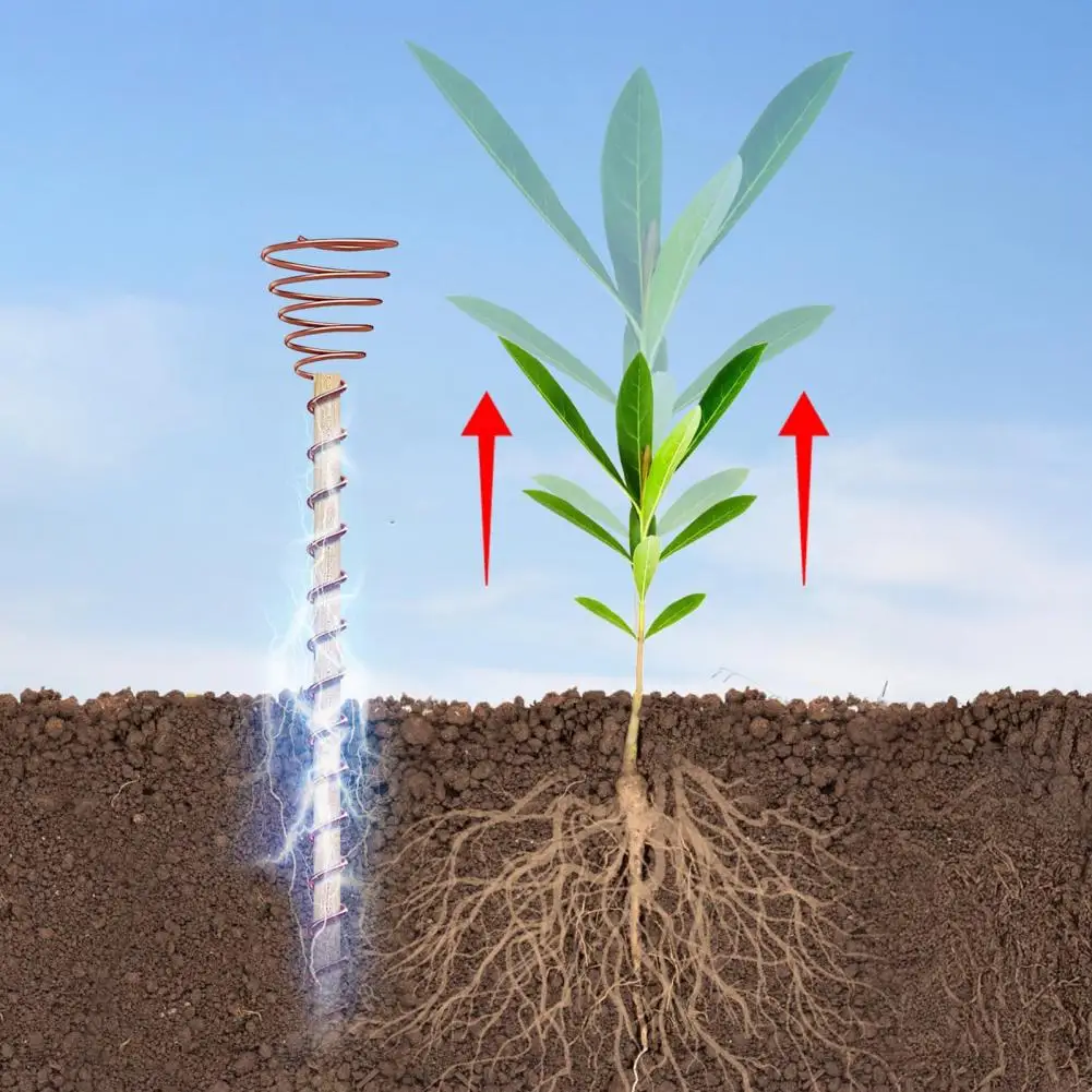 Natural Log Plant Stake Electroculture Plant Stakes Coil Antennas Reusable Garden Growth Boosters Eco-friendly High-yield Plant