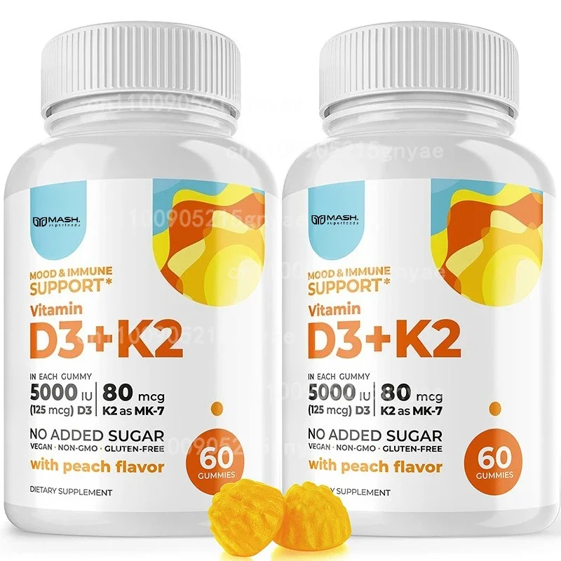 

Витамин K2 + D3 с кальцием и биоперином — поддерживает здоровье костей и сердца — 60 капсул