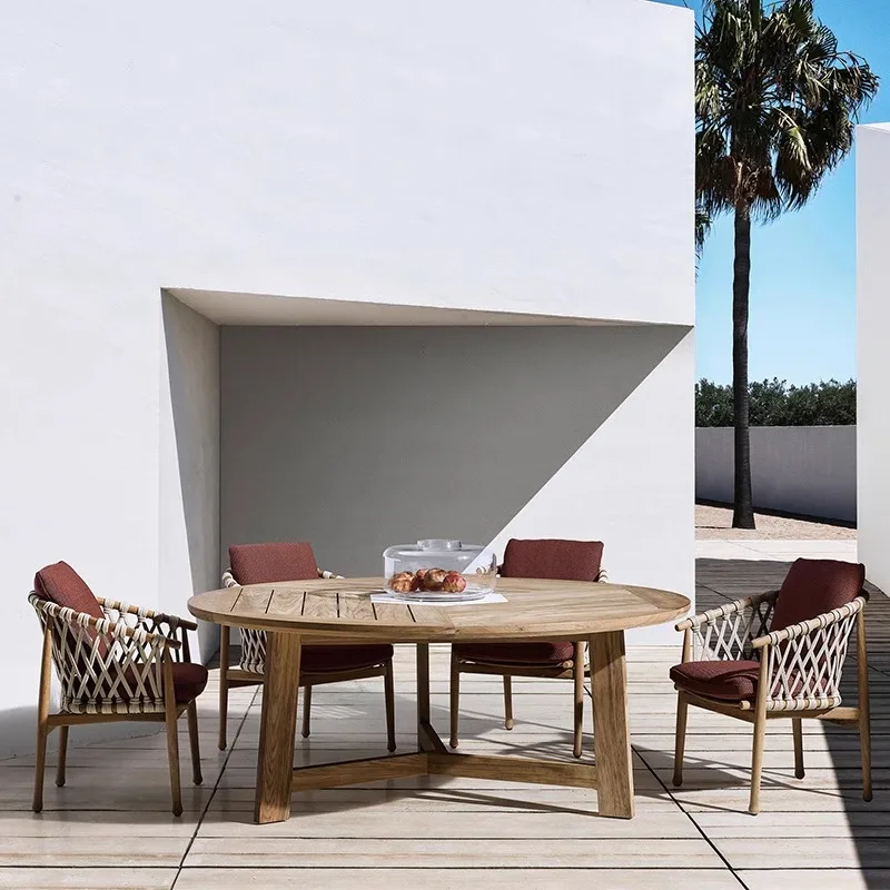 طاولات وكراسي ترفيهية، وشرفات في الهواء الطلق، وأثاث كرسي طعام مقاوم للماء وواقي من الشمس #2