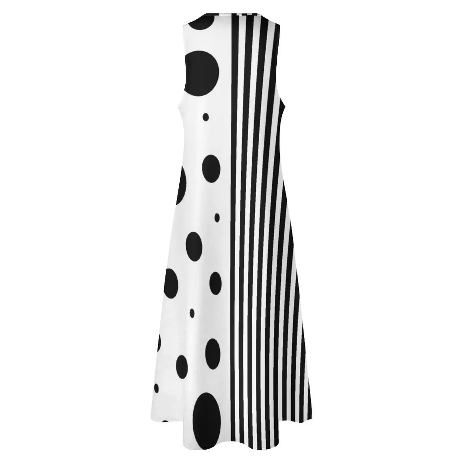 Robe Striped Polka Dot Women Beach Dress Summer Black and White Two Tone Street Style Casual Long Dresses Women Party Maxi Dress