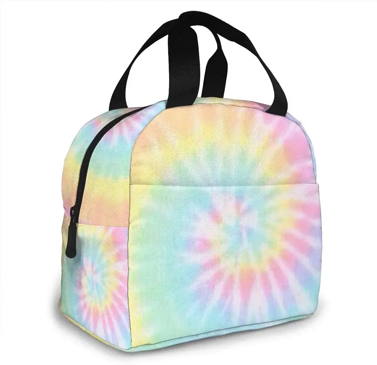 

Pastel Tie Dye Portable Insulated Lunch Tote Bag Reusable Lunch Box for Men Women and Kids Thermal Lunch Bags