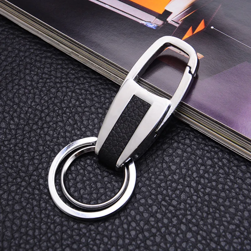 1 Stück Einfacher, Moderner und Kreativer Zinklegierung-Leder-Schlüsselanhänger, Unisex Metall-Taillen-Schlüsselanhänger, Geschenk-Schlüsselring, Auto-Schlüsselanhänger