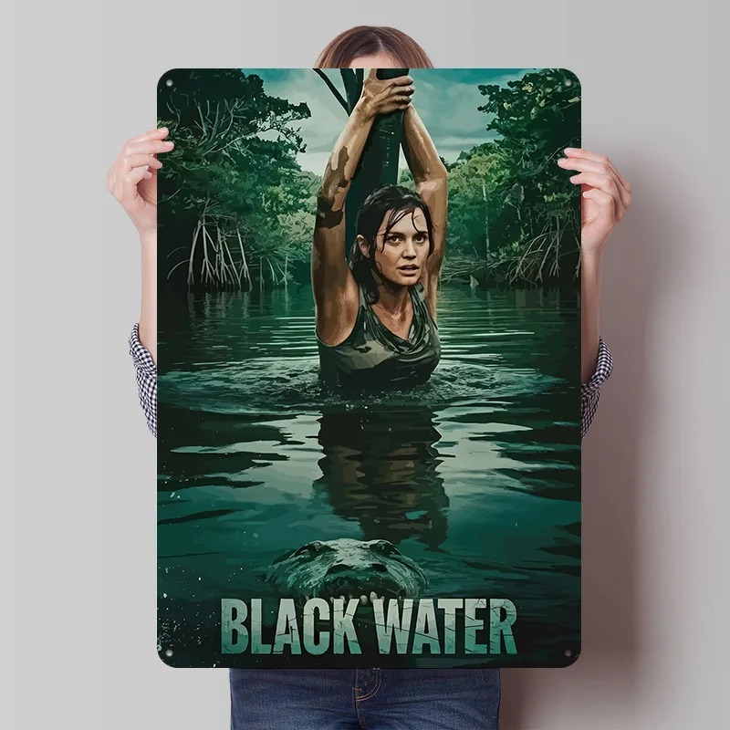 Black Water Movie Metal Poster Custom Wall Art Retro Vintage Tinplate Signs for Man Cave Modern Home Decoration Luxury House