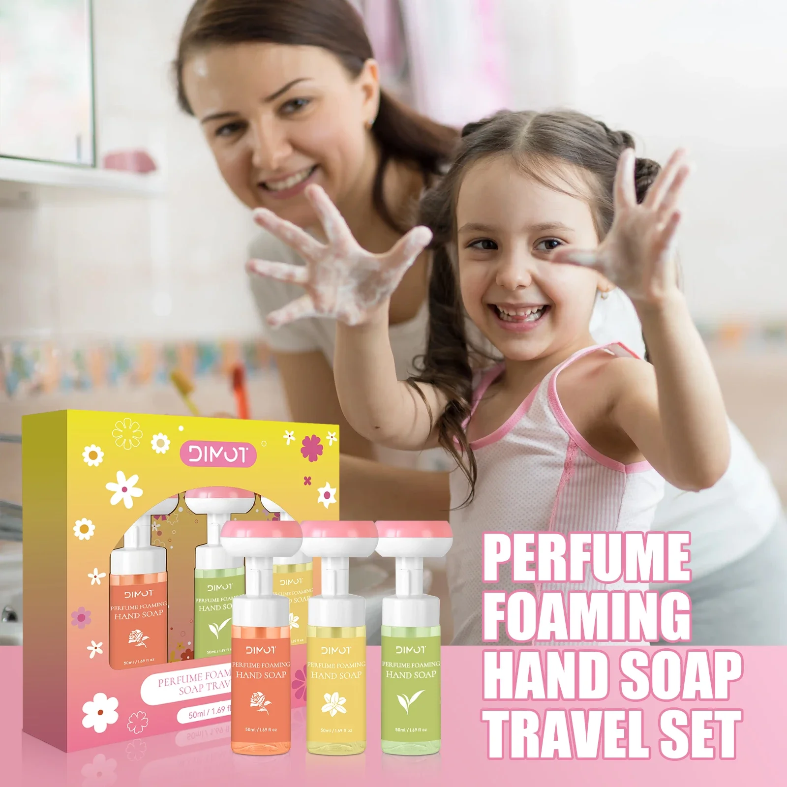 3pcs/set Perfume Foaming Hand Soap Washing Moisturizing Safe Reliable Cleaning Hands Sanitizer Alcohol-Free for Adults & Kids