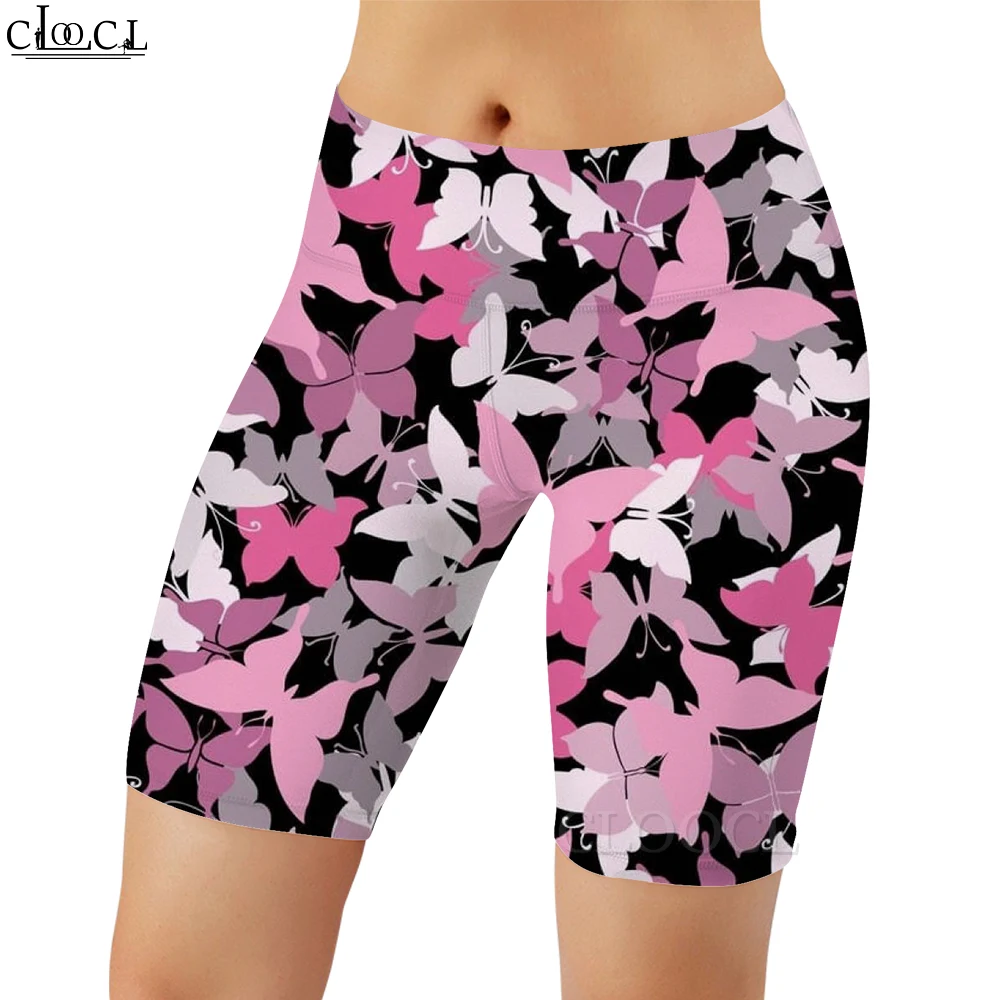 CLOOCL New Sexy Women Legging Butterfly Pattern 3D Printed Shorts for Female Push-up Gym Workout Outdoor Running Sweatpants