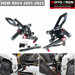 MOTO-TRON Motorcycle CNC Adjustable Rear Set Rearsets Footrest Foot Rest  For Aprilia RSV4 2021-2022-2023