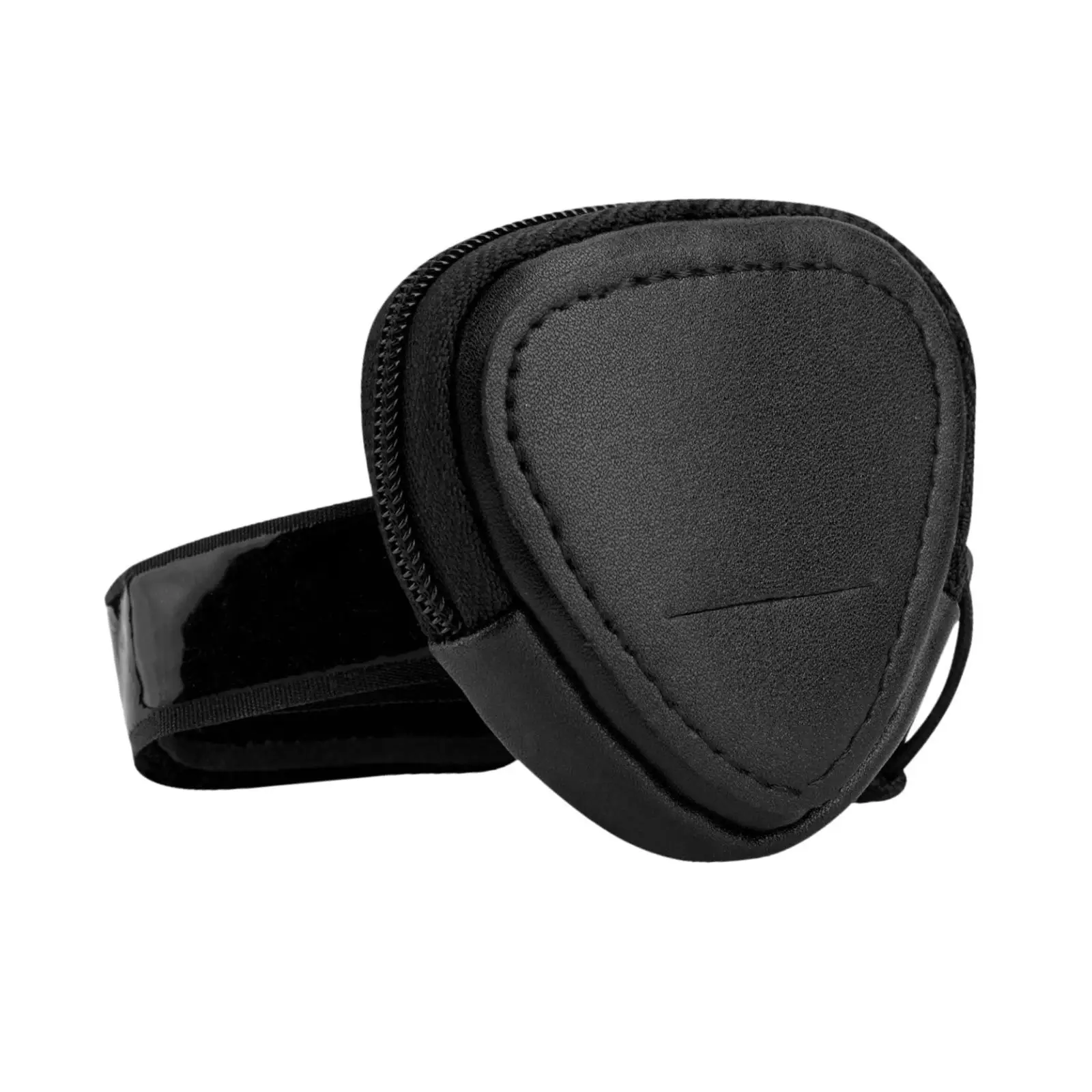 Guitar Pick Holder Case Soft Nylon PU Plectrum Pouch Quick Access Zipper and Strap Wrap for Acoustic Electric Rehearsals