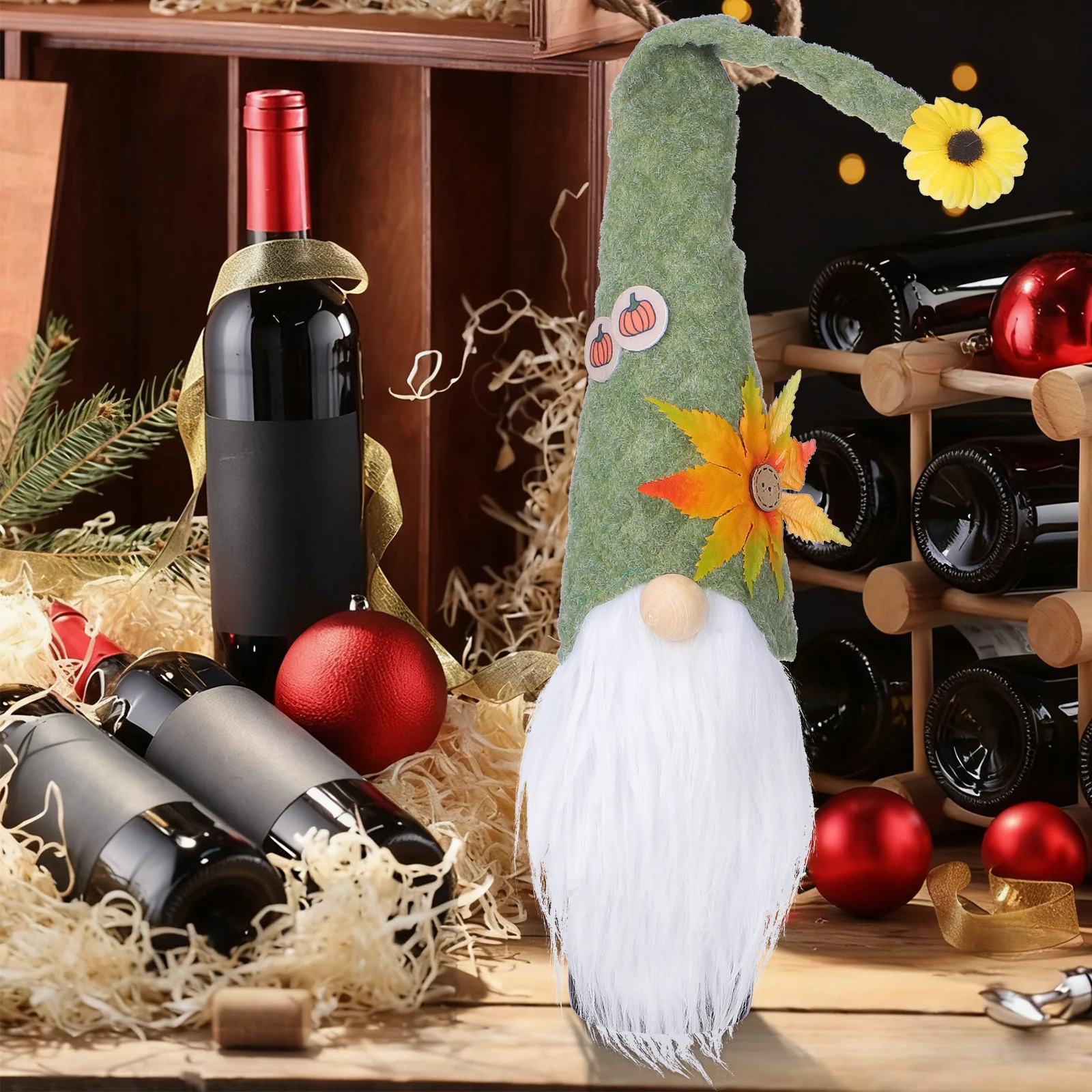 

3Pcs Wine Bottle Cover Thanksgiving Accessories Handmade Fall Gnome Bottle Sleeves Wine Table Decor Decorative Autumn Decor