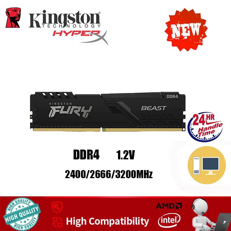 

Kingston BEAST DDR4 Ram 8GB16GB 2666MHz 3200MHZ Memory PC Ram Dimm 288-pin