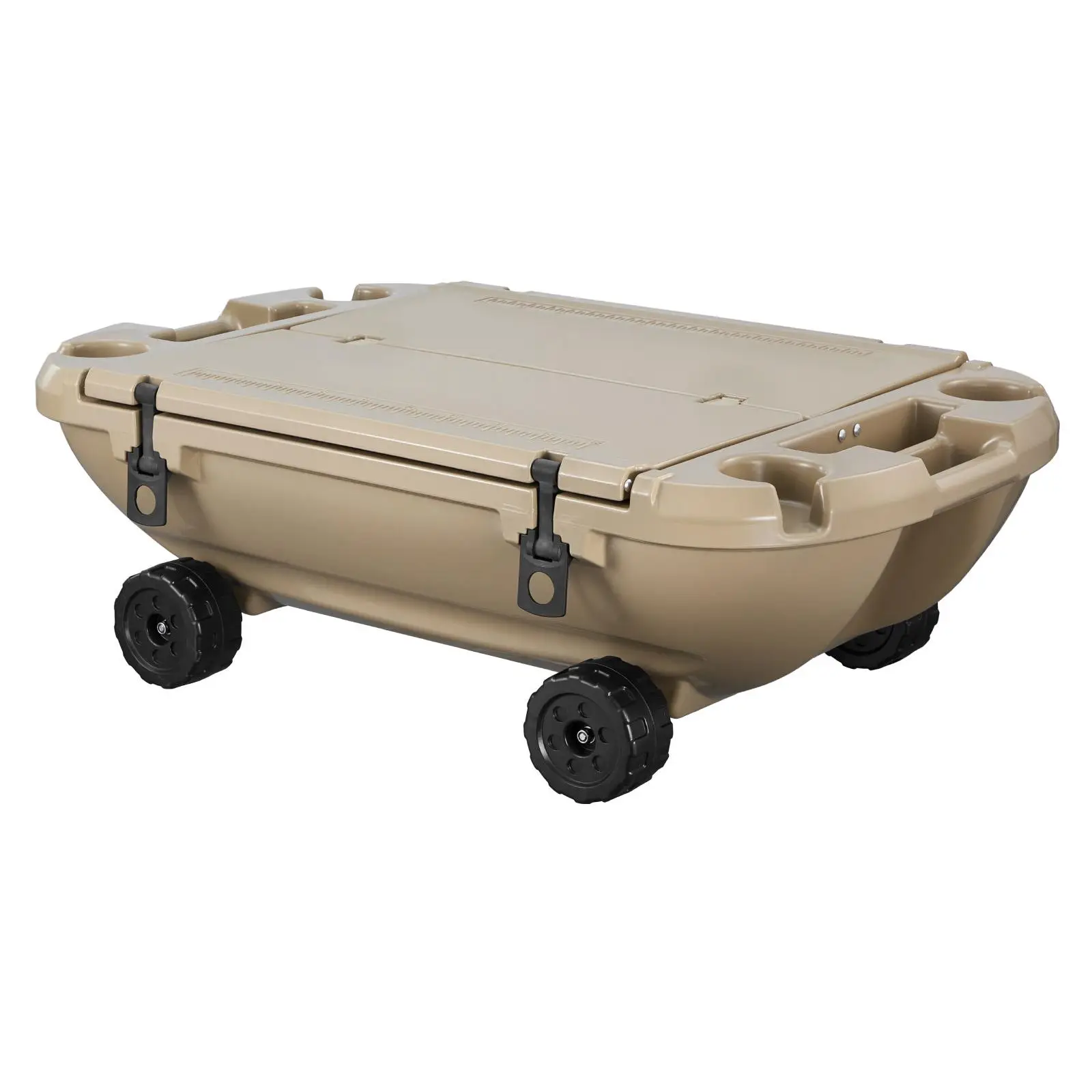 40 QT Floating Ice Chest Cooler with Wheels and Tow Rope, Orange LLDPE Amphibious Drink Cooler for Lake River Pool Beach Kayak view 2