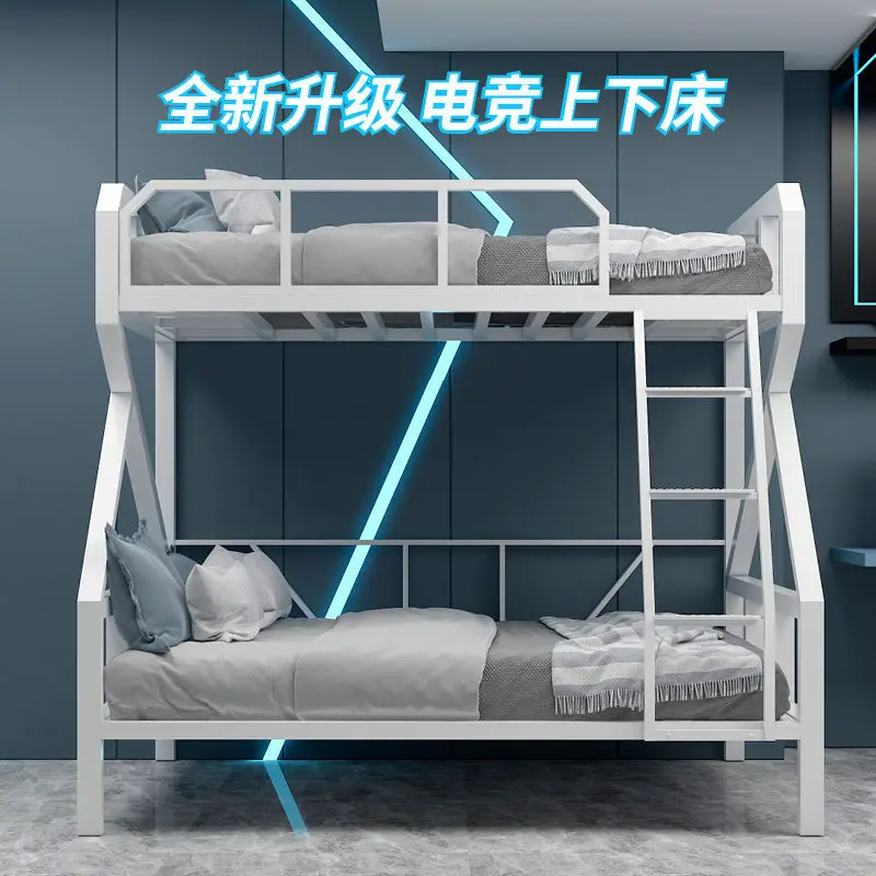Bunk beds, double-decker adult apartment dormitory, children's wrought iron bunk beds, bunk beds, elevated mother-child hotel e-