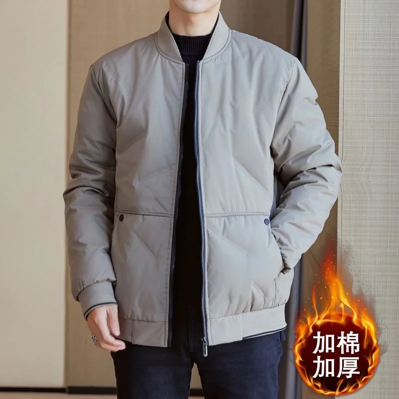 سترة قطنية جديدة للخريف والشتاء للرجال، كاجوال للعمل، سترة بياقة واقفة مقاومة للبرد، عصرية