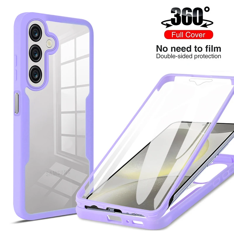 360 Full Protection Case For Samsung Galaxy A16 5G Clear Screen With Silicone Bumper TPU+PC Back Cover for GalaxyA16 A 16 Funda