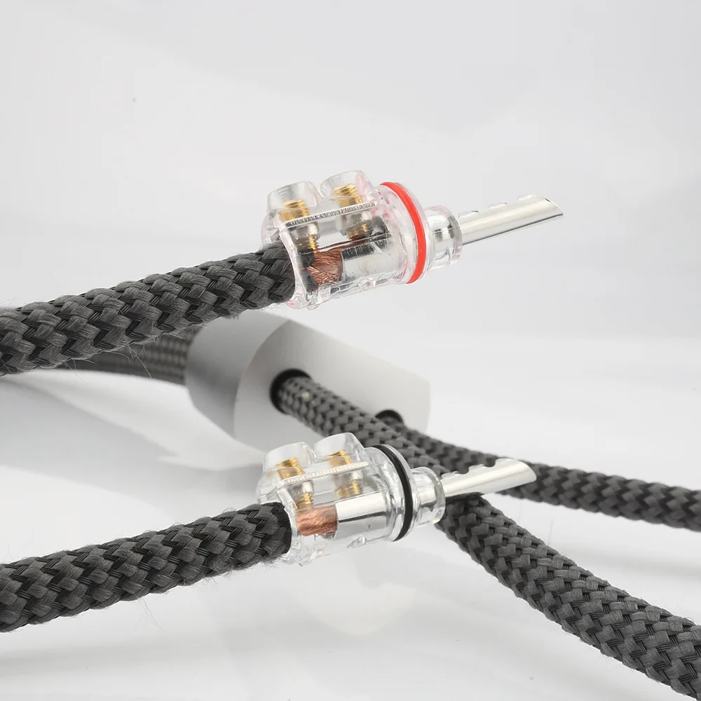 4 Pcs Hifi Audio Rhodium Plated BFA Banana Transparent Cover Audio Banana Plug 1Set 4mm for Speaker Cable