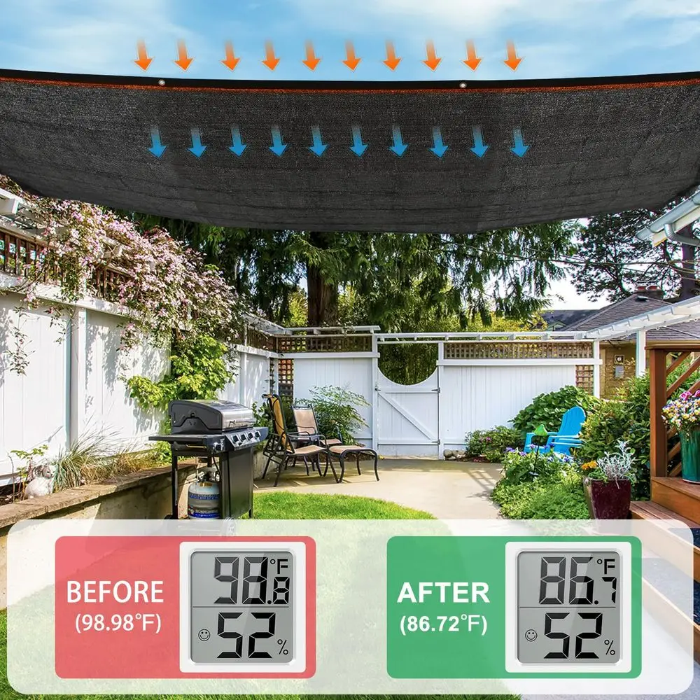 

Ткань для затенения 40 Shade Cloth, 20x48 футов, дышащая сетка из HDPE, солнцезащитный тент для сада и теплиц, УФ-стойкая уличная затеняющая ткань с креплением C