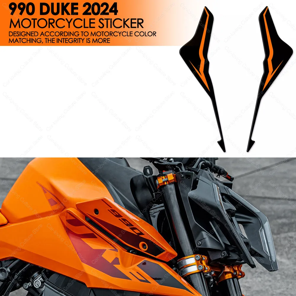 

Motorcycle Accessories Motorcycle Headlights on Both Sides Sticker Protector 3D Resin Sticker For 990 Duke 990Duke 2024