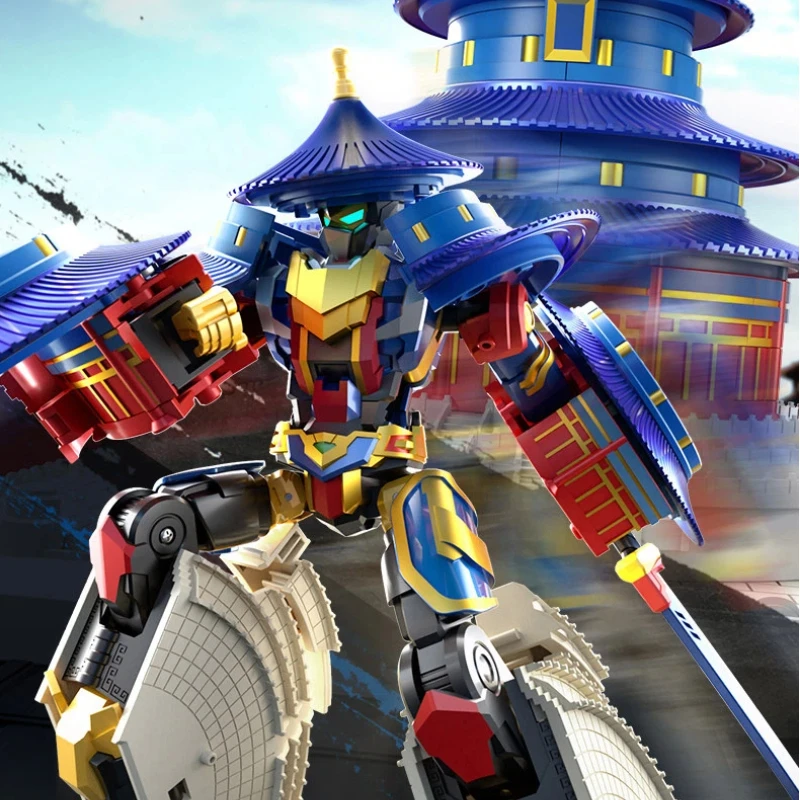 Transformujący się robot Jinyiwei Świątynia Nieba Sala Qinian Model figurki Architektura chińska Zabawka edukacyjna Prezent dla chłopców