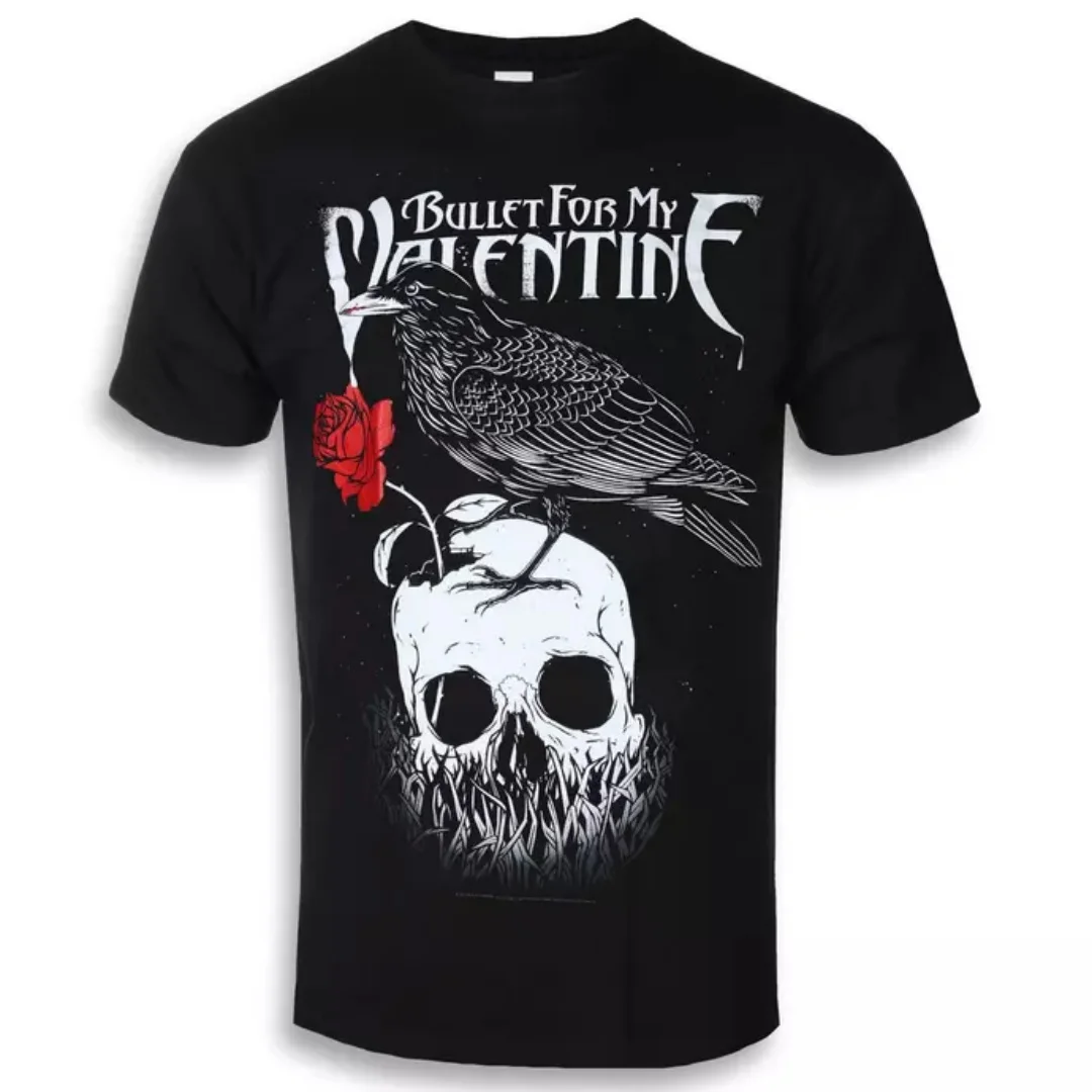 Bullet For My Valentine - Raven Pattern Printed T-shirt - Garbage Rock Style Band T-shirt  for Men and Women