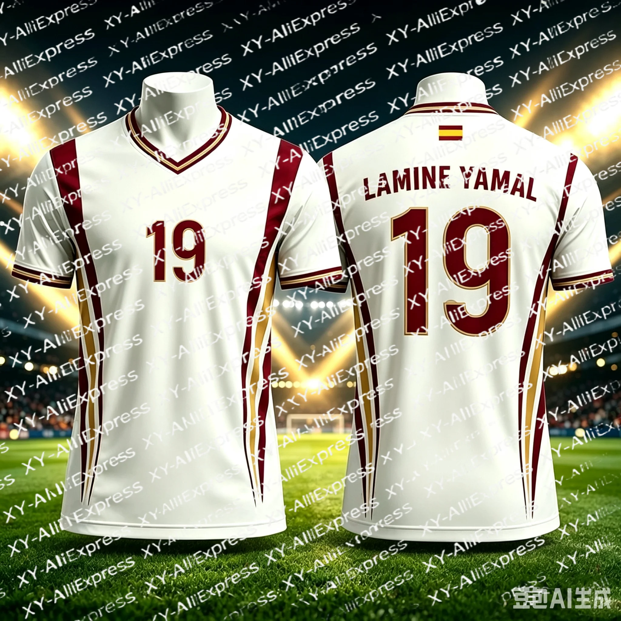 Men Lightweight Soccer Jersey, Vertical Burgundy Stripe Print, Quick Dry Fabric for Pitch Training & Amateur Contests
