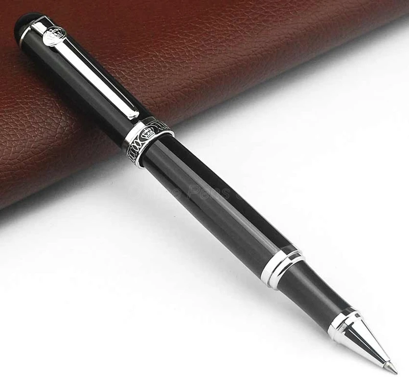 

Duke D2 Brand New Roller Ball Pen Black Barrel & Silver Clip Advanced Writing Gift Pen For Office & School & Home Writing GR003