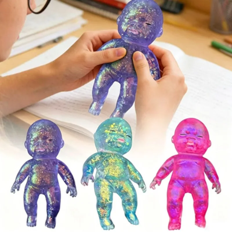 

Soft Glitter Silicone Fidget Squeeze Toys Kawaii Baby Stretchable Slow Rising Fidget Toy for Adults Stress Anxiety Relief Gifts