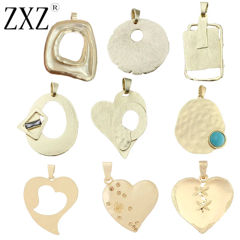 1pc Golden Tone Bohemia Large Broken Heart Charm Pendant for DIY Necklace Jewelry Making Findings