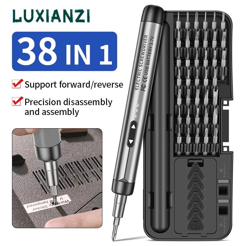 

LUXIANZI 38 in1 Precision Electric Screwdriver Set For Mobile Phone Laptop Camera Multifunction Disassembly Repair Hand Tool Kit