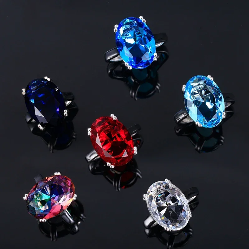 High Quality Big Aquamarine Rings 13*18mm Gemstone Jewelry For Women Gifts Engagement Silver 925 Ring