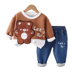 New Autumn Baby Clothes Set Children Boys Cartoon T-Shirt Pants 2Pcs/Sets Toddler Girls Clothing Infant Costume Kids Tracksuits