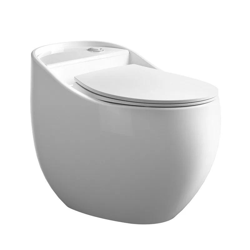Chicken egg-shaped personalized creative toilet, siphon-type household ordinary, milky white toilet