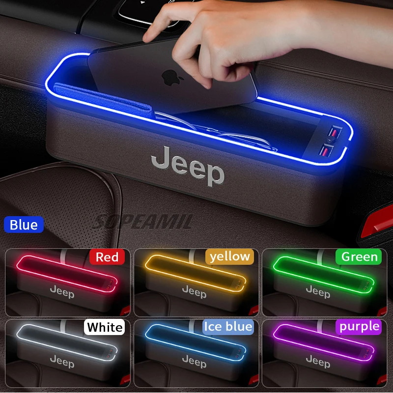 Picture 5: Jeep Wrangler Renegade Patriot Commander Compass Gladiator Grand Cherokee Car USB Charge Multifunction Seat Crevice Storage Case